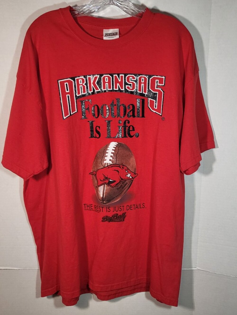 BBS Big Ball Sports Vintage 90's Arkansas Razorbacks Football is Life Size XL